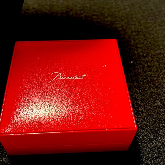 Baccarat Vintage Pink Crystal Disc with Silk Cord - Picture 3 of 5